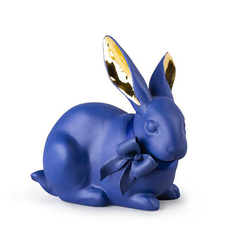 Attentive Bunny Blue Gold