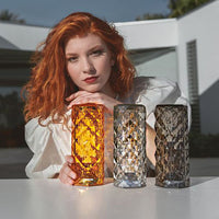 Marquis Table Lamp Led White Battery Ambar