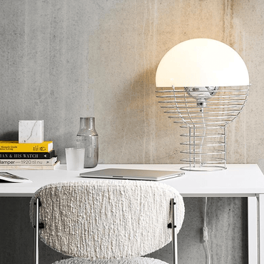 Wire Large Table Lamp White